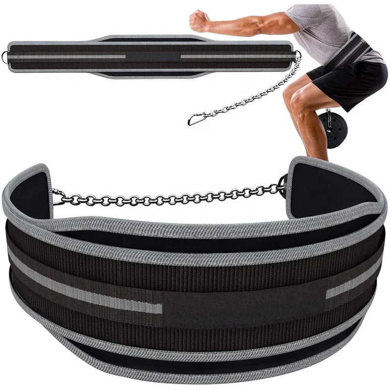 2021 New Arrival Weight Lifting Neoprene Dipping Belt Exercise Fitness Gym Body Building Belts Home Black Gym Pull Up Squat Belt