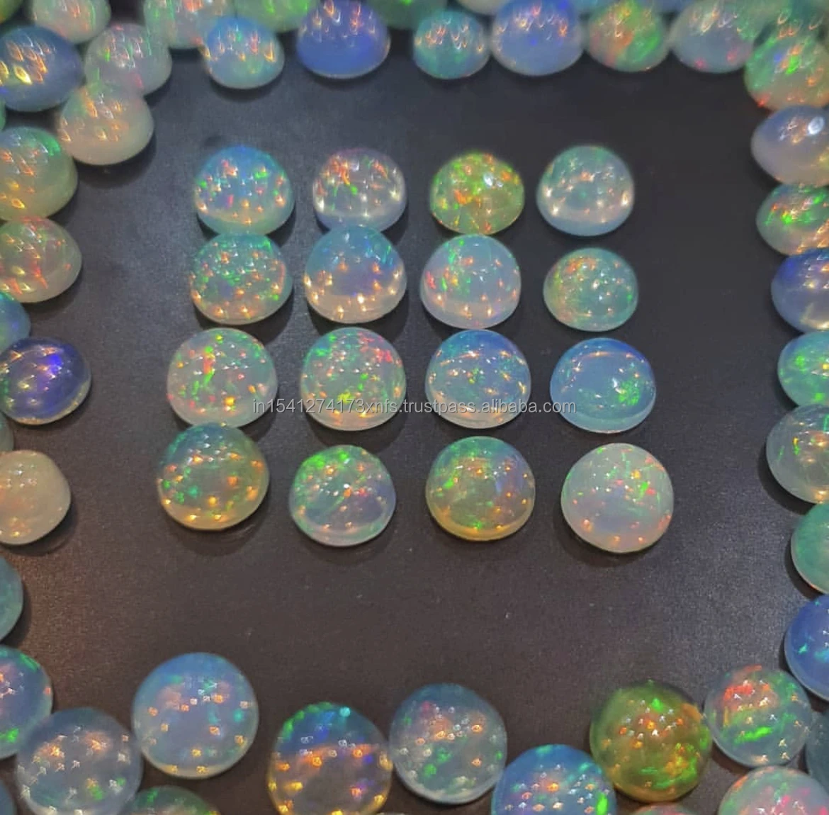 Natural Ethiopian Welo Opal Round Cab Gemstone AAAA Grade Wholesale Natural Biggest Cabochon size 7mm Welo Opal from Ethiopian