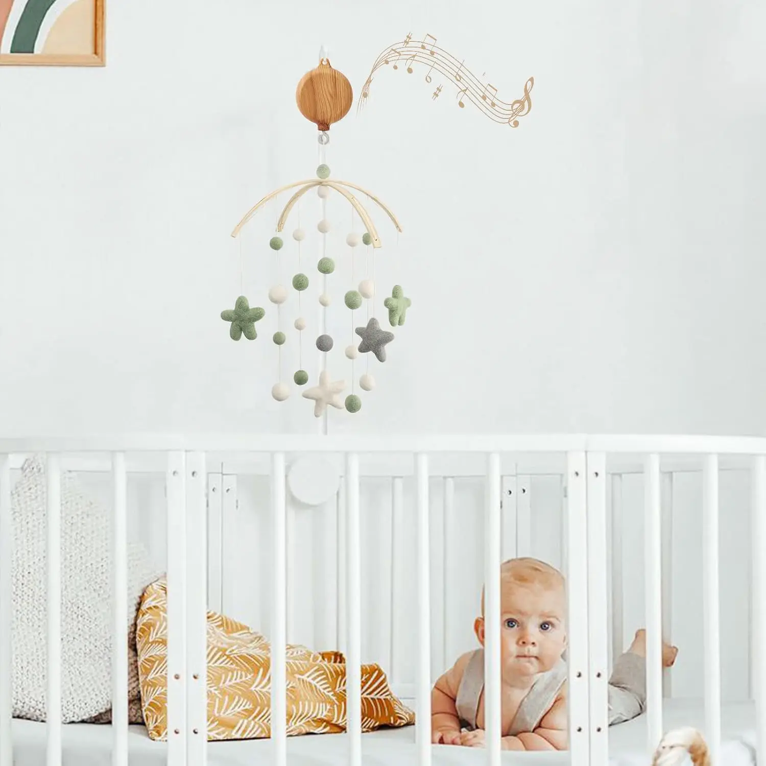 china supplier rotating baby crib mobile music box fun remote bed bell toy gift removable plastic mobile musical mobile motor