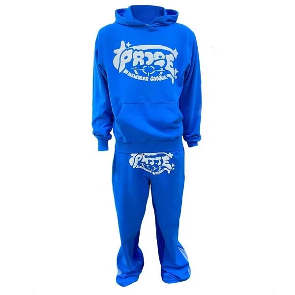 Custom tracksuit sweatpants and hoodie set jogger set jogging suits blank track sweat suits custom puff printing tracksuits Men