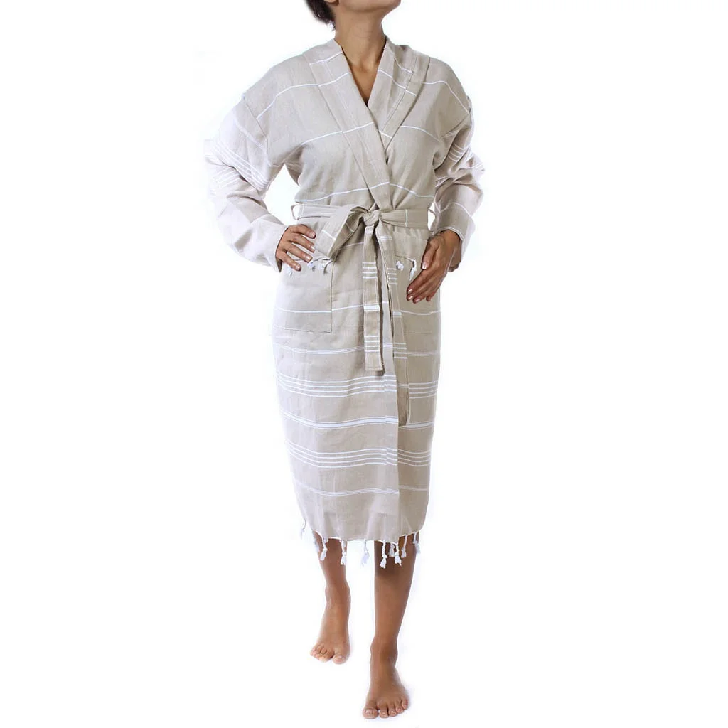 Pure Series Custom Logo Turkish Cotton Luxury Bathrobes for Women Men Lightweight Absorbent Hooded Hotel Robes with Tassels