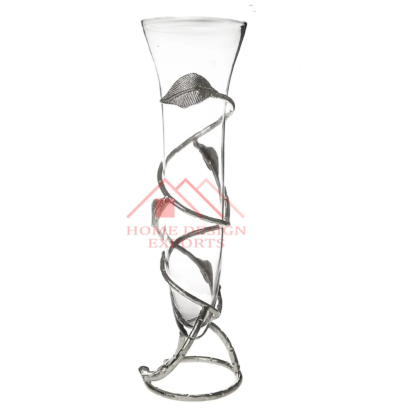 Decorative Fancy Metal Flower Vases for Bedroom and Living Room Most Selling Interior Decor Golden Leaf Design Table Vases