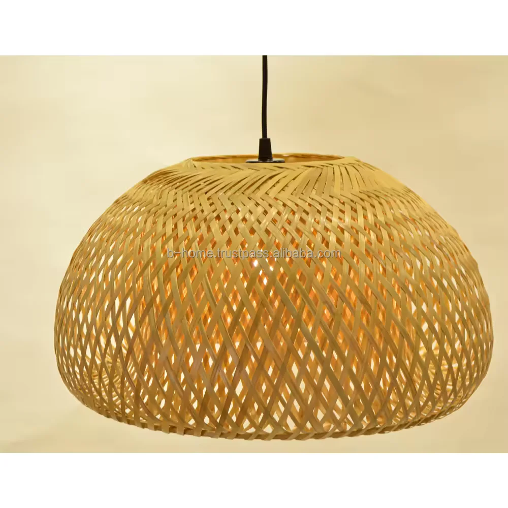 Handmade in Vietnam Wicker Crafts Hanging Lamps Rattan Pendant Light Bamboo Weaving Lamp Handicraft