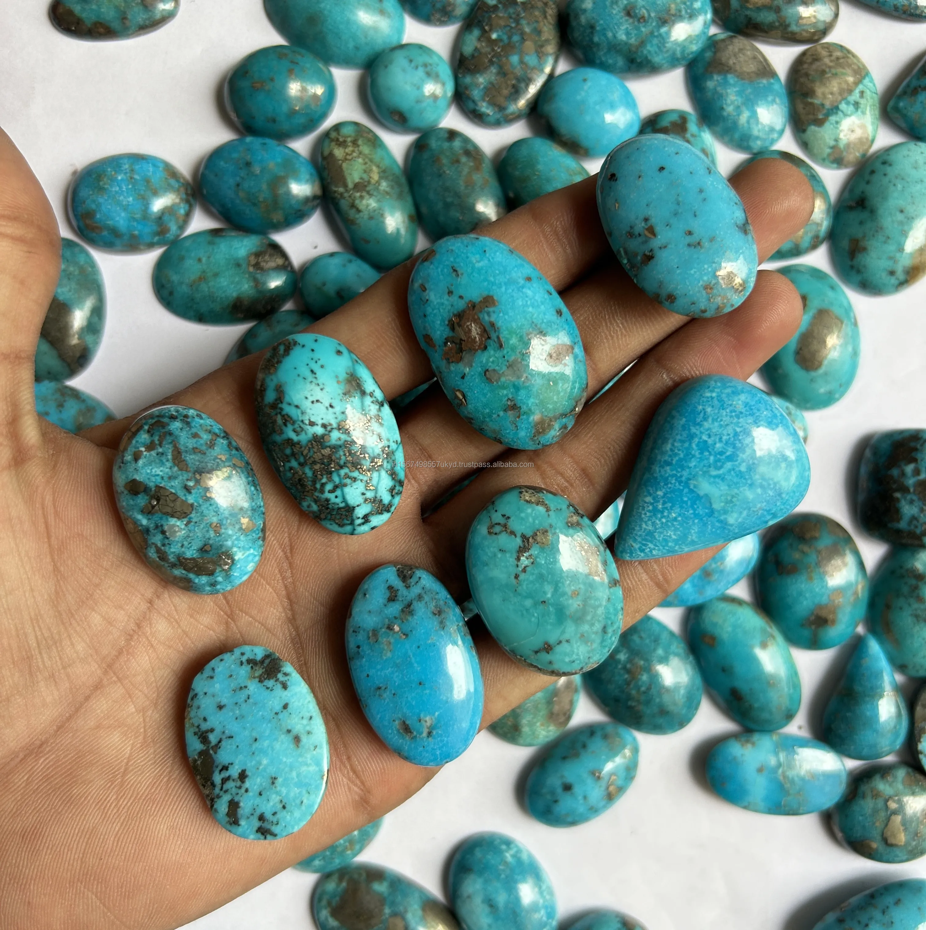 Top Quality Natural Irani Turquoise Gemstone Cabochon Loose Gemstone Lot Handmade Turquoise Gemstone Designer Smooth Cabochon
