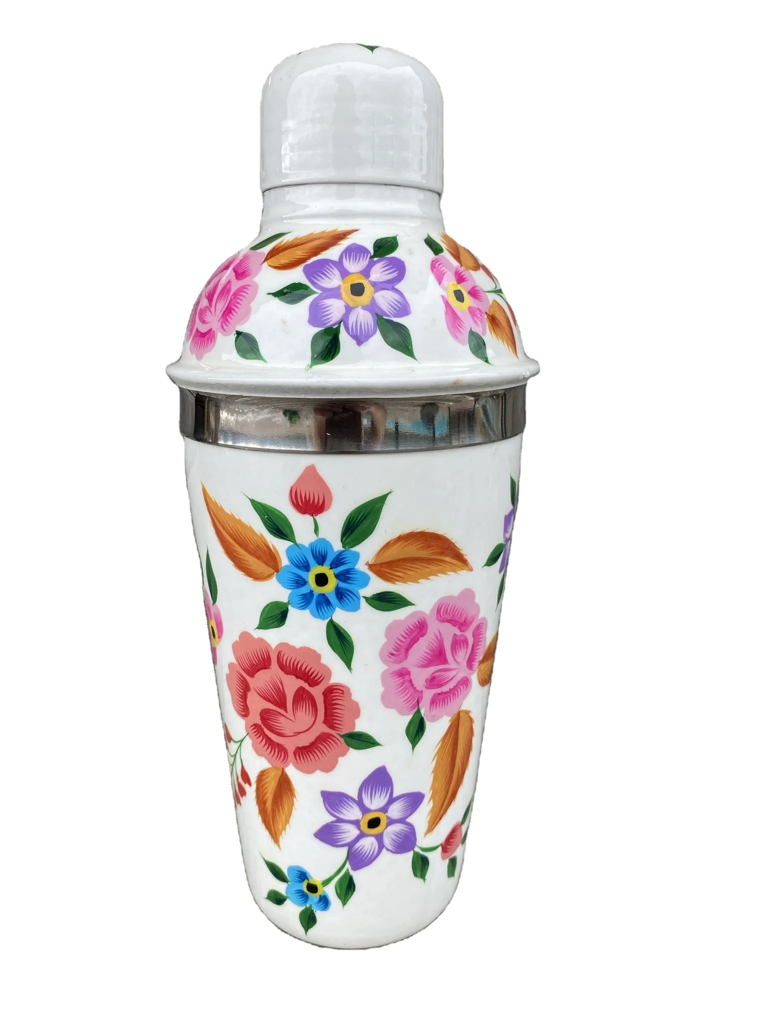 Hand painted cocktail shaker, steel cocktail shakers, bar cocktail shakers