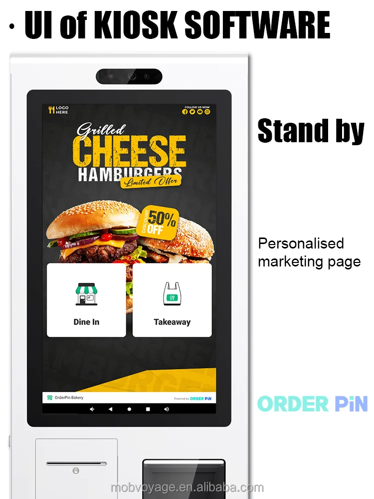 touch screen automatic self service ordering payment kiosk self service food ordering payment kiosk with printer