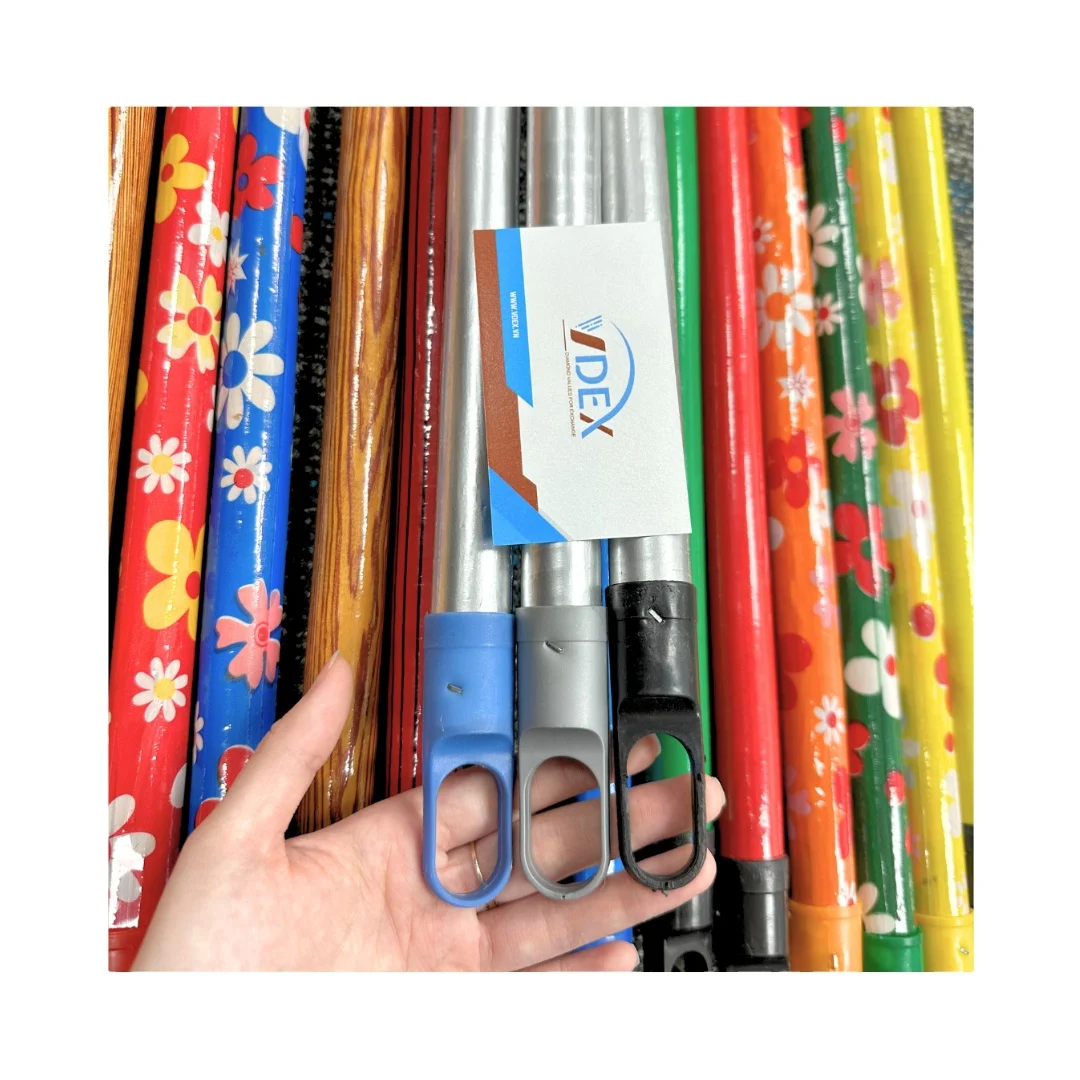 Cable wooden broom handle mop stick PVC coated Italian thread broom and dustpan set with long handle aluminum metal mopstick
