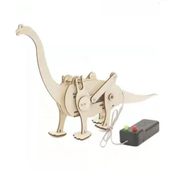 Diy Electric RC Control Movable Dinosaur Wooden Puzzle Kit Children Educational Toys