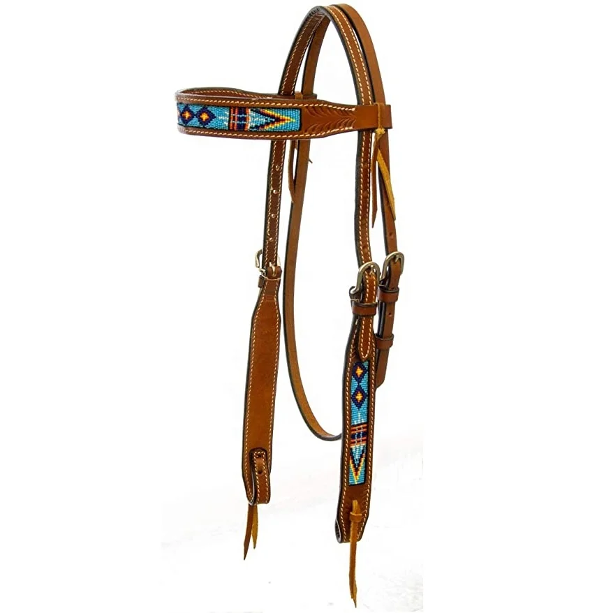 Horse Headstall Antique Look Genuine Leather Horse Western Headstall For Horse Riding