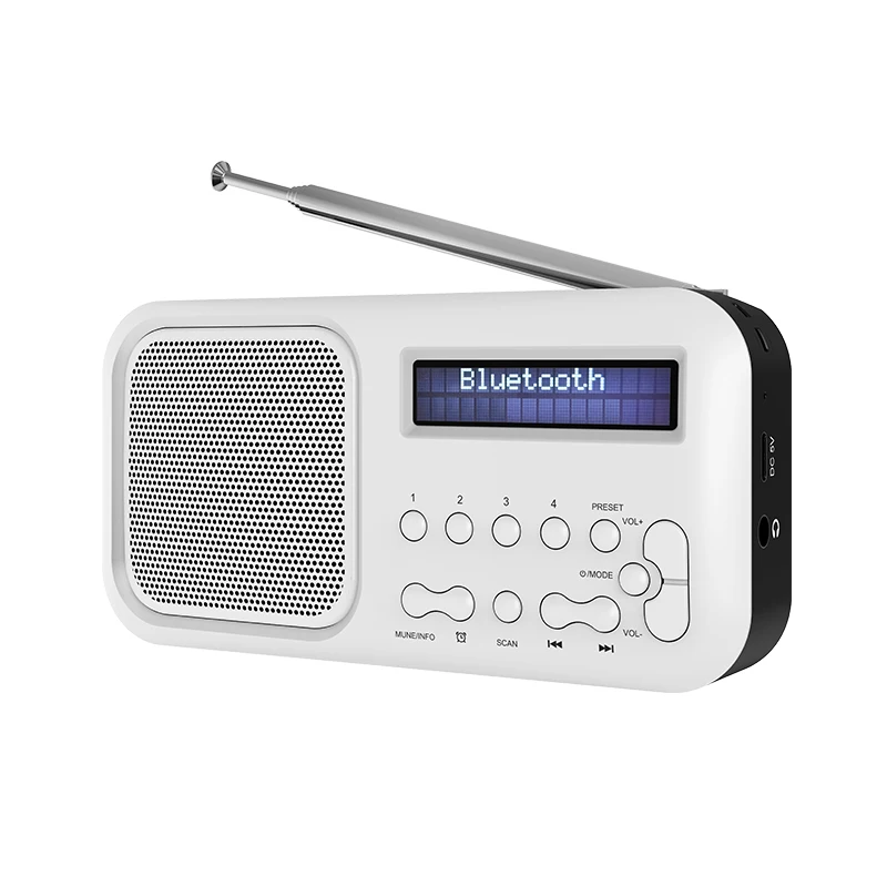 Factory Customize Vintage Portable BT 5.0 Speaker With Alarm LED Display DAB FM USB/TF Radio