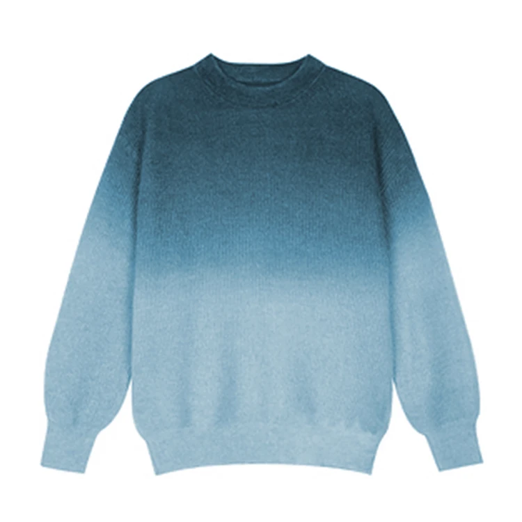 Customized autumn and winter baby round neck knitted sweater boy gradient knitted sweater custom logo color causal boy sweater