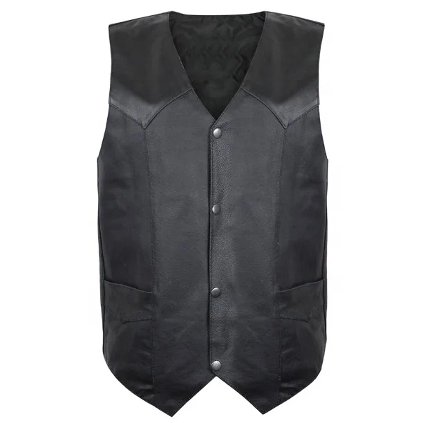 Top Quality New Styles Leather Cowboy Vest Custom Made Motorbike Real Leather Vests OEM Factory Wholesales