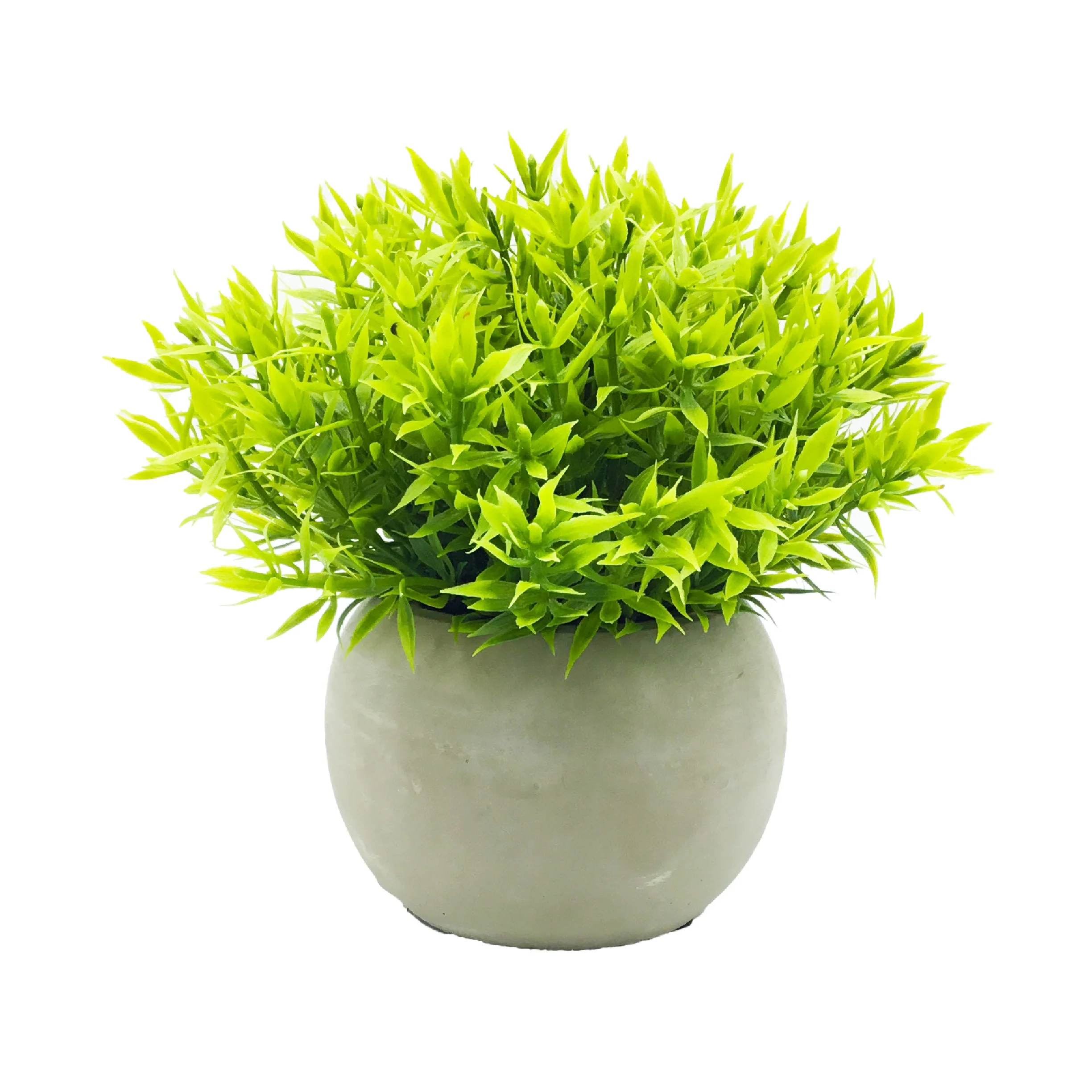 Special polyester green different style everyday room decorator grass in cement pot shabby chic restaurant living room