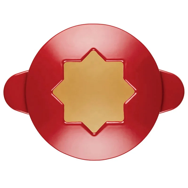 hot sale cast iron enameled fondue set with forks custom color for cheese, meat & chocolate