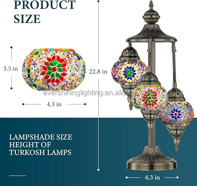 Marrakech Boho Colorful handmade tiffany style turkish moroccan mosaic glass lamp