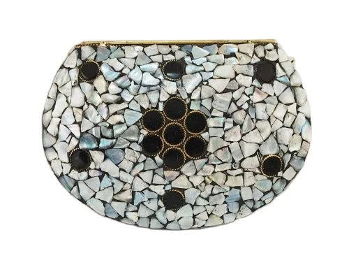 
ETHNIC VINTAGE INDIAN MOSAIC METAL CLUTCH PURSE AT LOW PRICE BY ART ASSEMBLY 