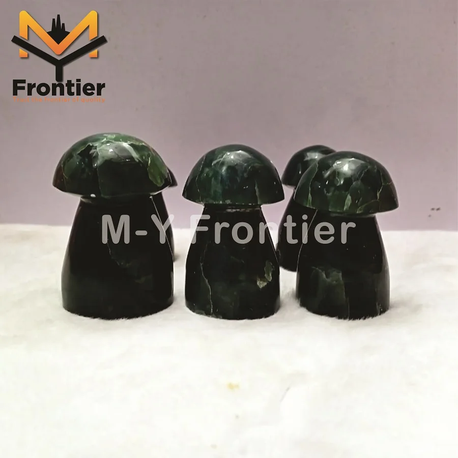 High Quality Natural Jade Handmade Mushroom Showpiece Polished OEM Gemstone Healing Crystal Craft from Pakistan.