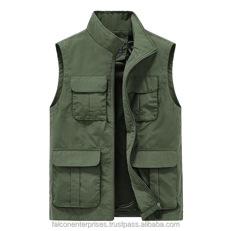 Men Casual Tactical Outdoor Sport Waistcoat Cardigan Vest 7XL Spring Autumn Men Multi Pocket Sleeveless Cargo Vest Coat