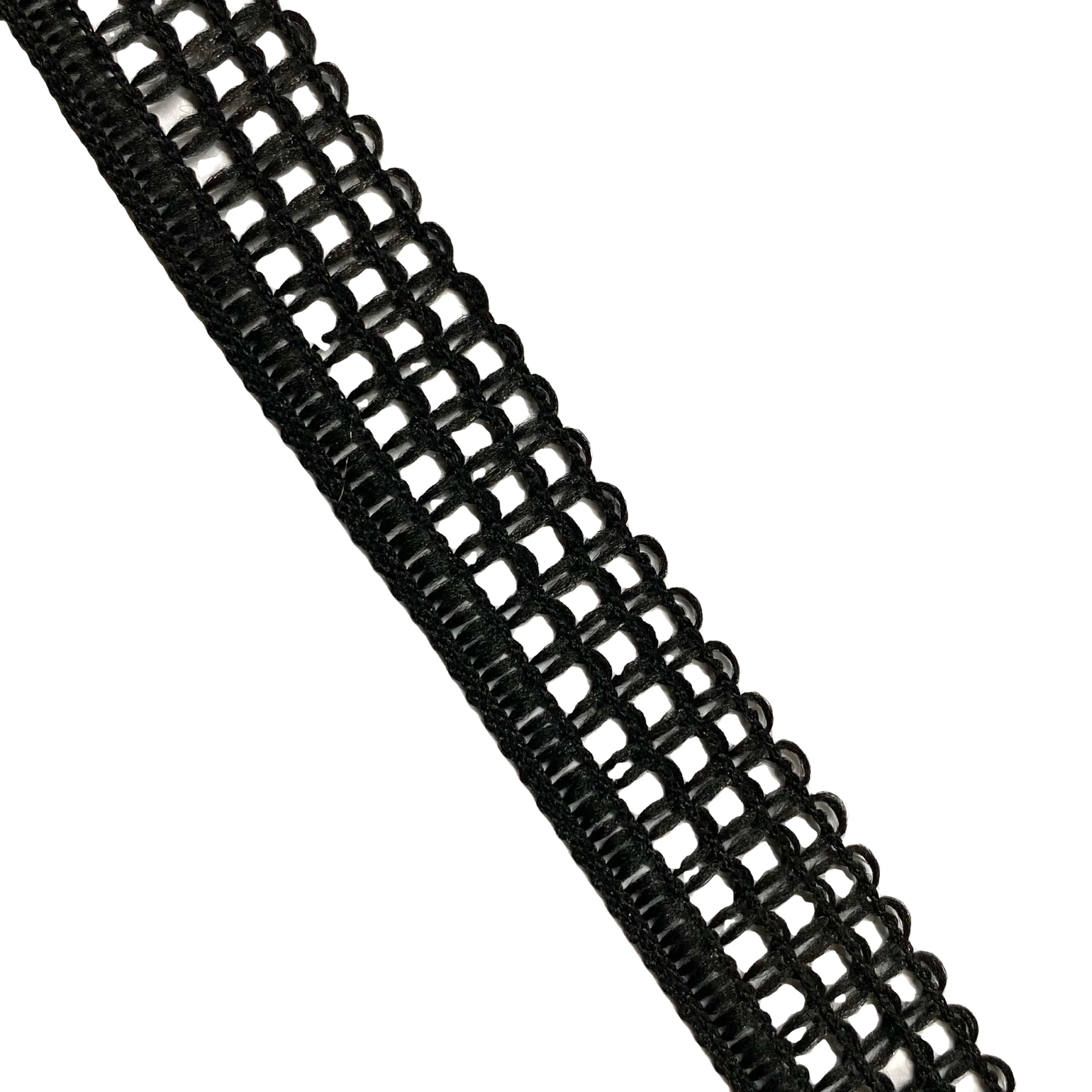 Hot Selling Black Polyester Garments with Embroidery Rhinestone Bead Lace Trim Gimp for Shoes and Sewing Wholesale Deals