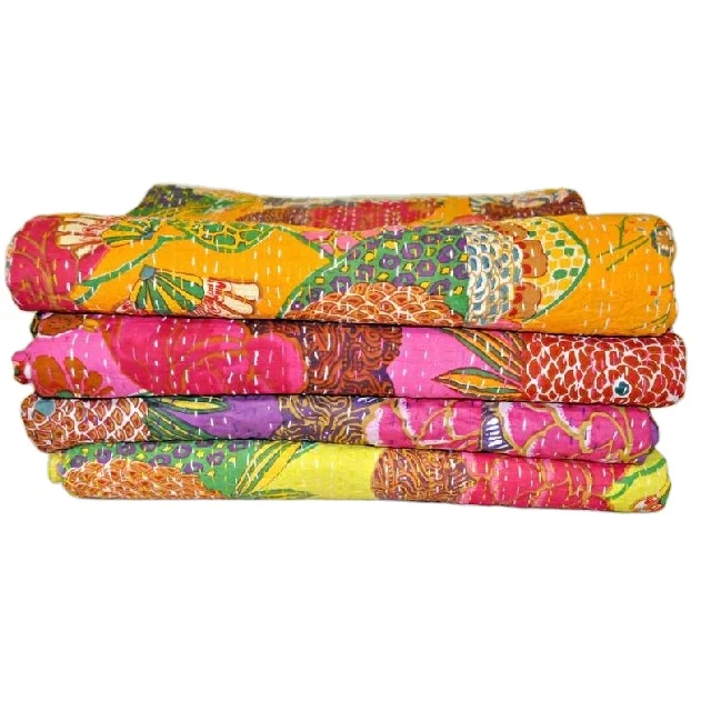 Оптовая продажа одеяла kantha рождественские подарки богемное Тропическое покрывало Kantha для дивана двухместное