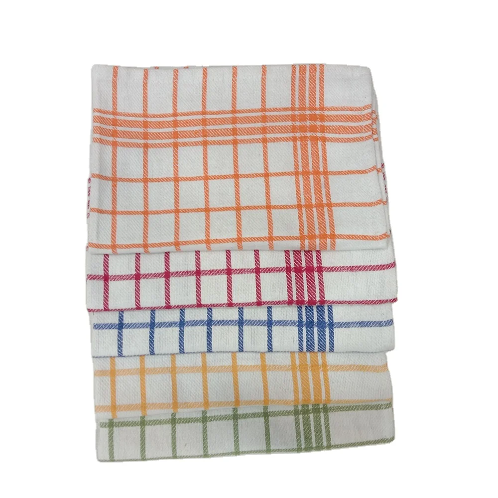 Wholesale 100% Cotton Yarn Dyed Check Design Kitchen Towel Tea Towel Dishcloth Cleaning Towels