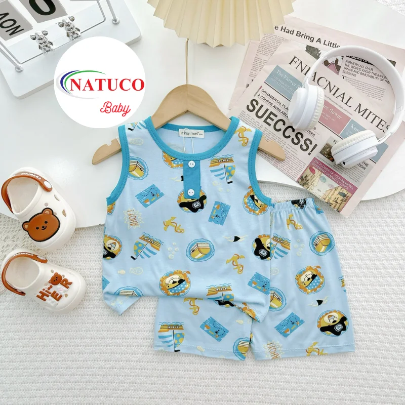 Newly Designed Solid Animal Printing Cotton Tank Tops for Age Group 0-8 Years Cool Kids Style from 8-27Kg for Baby Boys