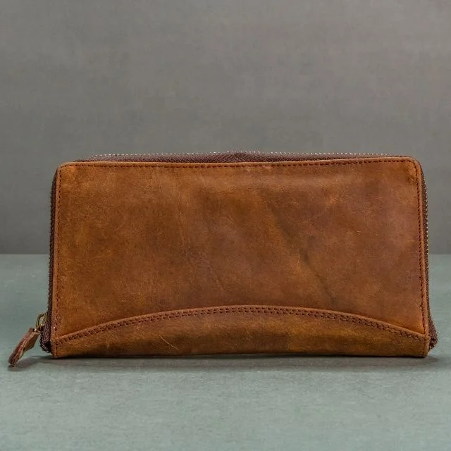 Genuine Leather Women Wallet Long Multi-Card Holder Large Capacity RFID Wallet for Women Mobile Phone Purse