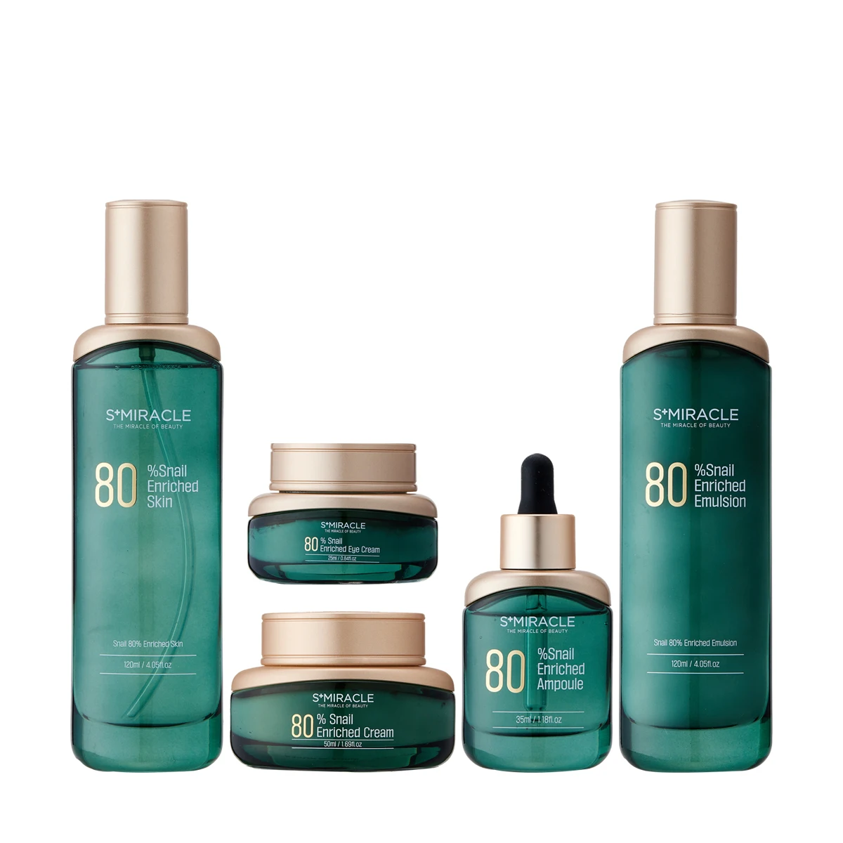 NEW Korean natural care cosmetics based on EWG green grade S+MIRACLE Snail 80% Enriched Skin Care Set