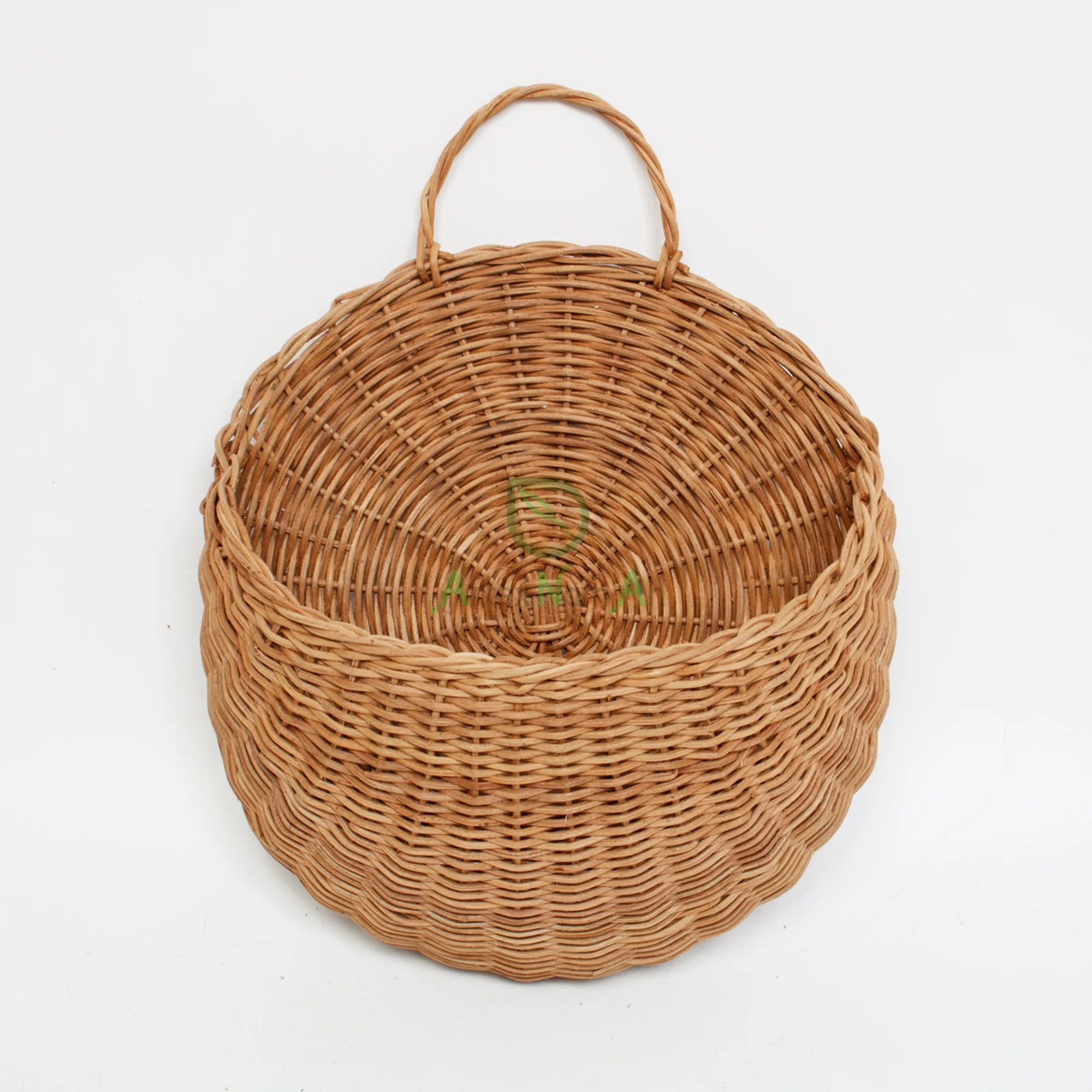 Rattan semi circle hanging basket/wicker wall mounted fruit and vegetable basket/flower hanging baskets on wall