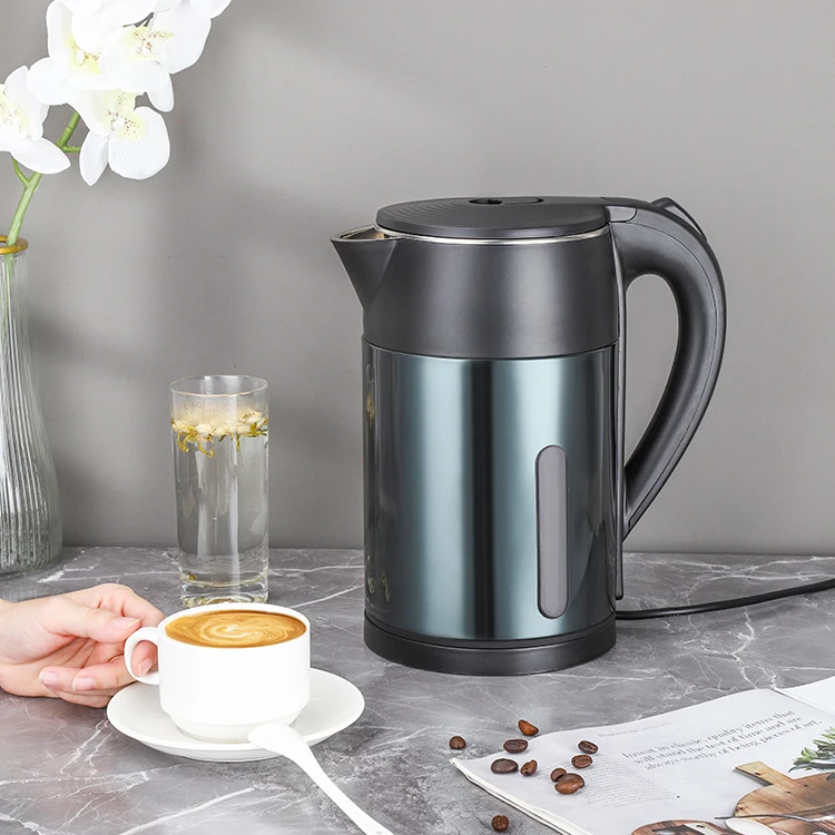 2.0L Double Wall Electric Kettle Stainless Steel 360 Degree Boil Water Boiling Electrical Cordless Coffee Household Water Boiler