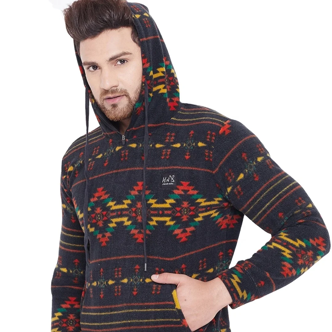 Mens All over Printed Hoodie Full Sleeve Fleece Hoodie Kangaroo Pocket Customization Printed embroidered Hoodies Manufacturer