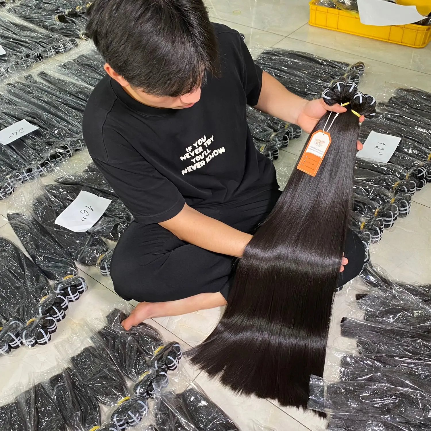 Super Double Drawn Vietnamese Human Hair Weft Straight Hair Color Hair Extensions Factory Price Wholesale Vendors