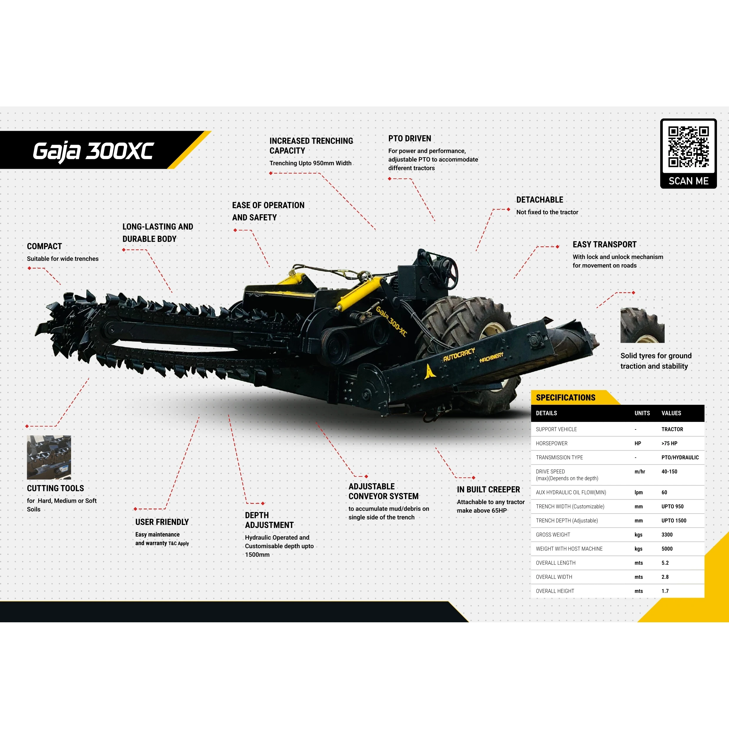Gaja 300 XC DEFENSE траншеекопатель для широкого спектра применений