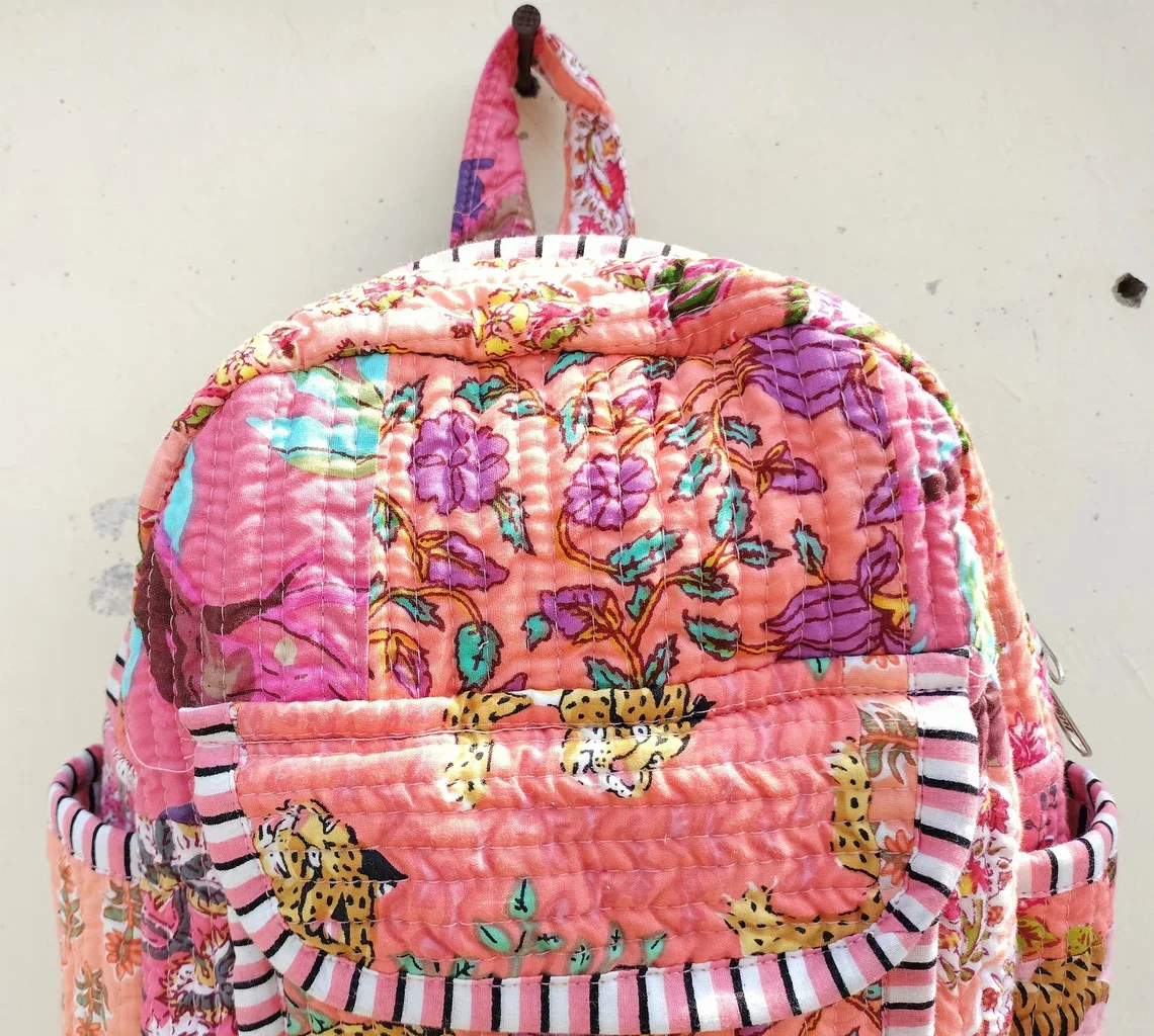 Cotton Quilt Patchwork Design Backpack  Indian Laptop Bag Hand Bohemian Hippie School Backpack For Travelling Bag For Women