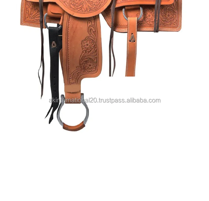 Latest Design Reasonable Price Horse Western Saddle Cutting Trail Pleasure Leather Saddle With Tack Set Product From India