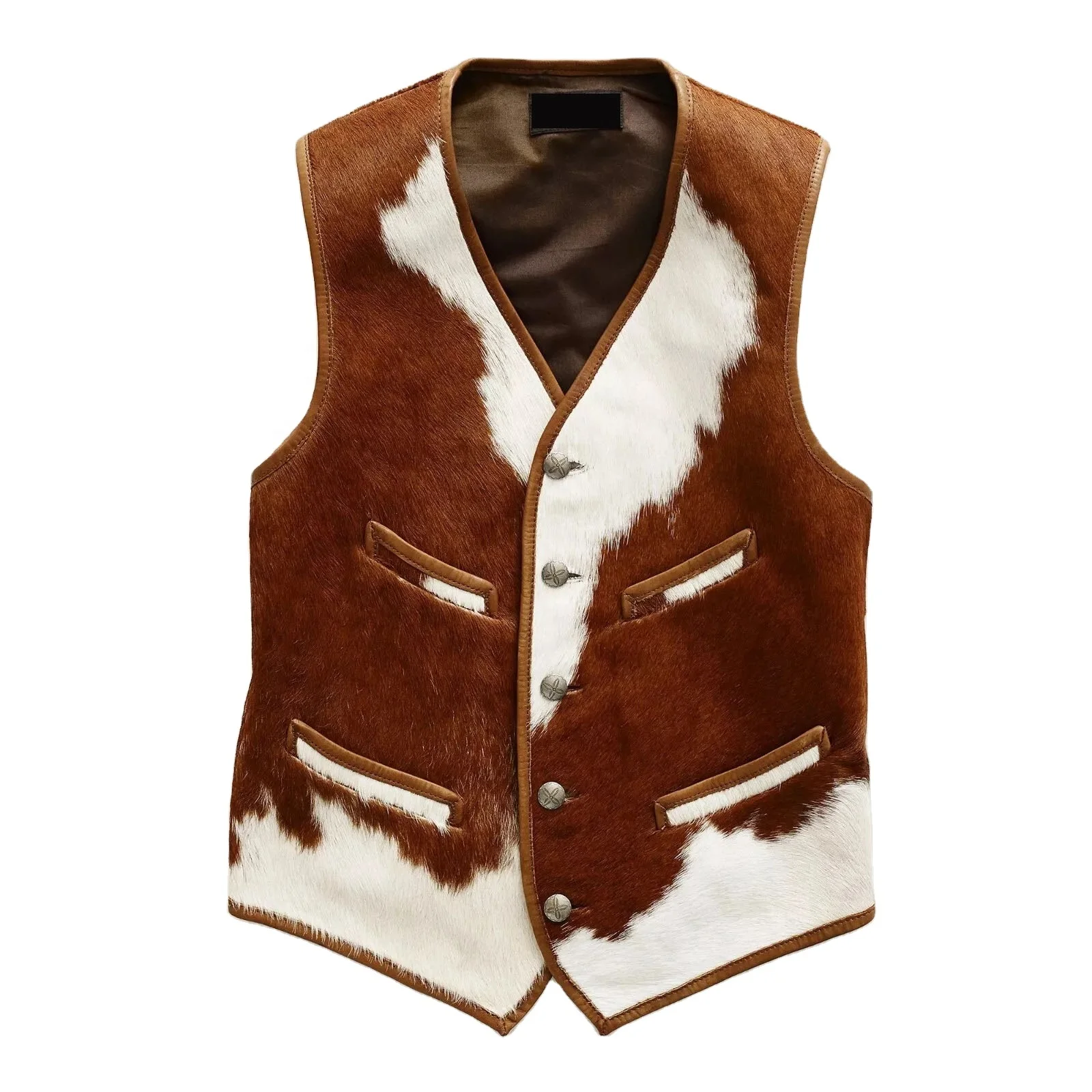 Wholesale V Neck Knitted Vest Men Casual Vest Custom Logo Brand Name Sleeveless Cow Hair On Vest