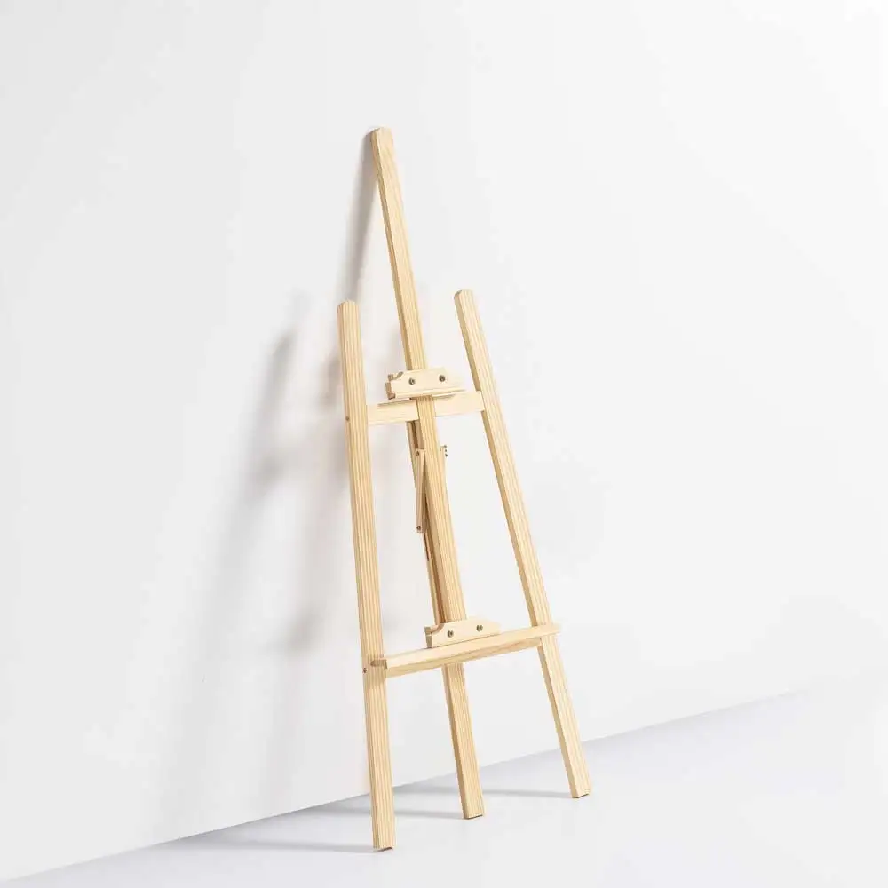 Standing Large Easels 120CM Adjustable Pine Wooden Artist Easel for Painting Sketch Oil Painting Display Stand