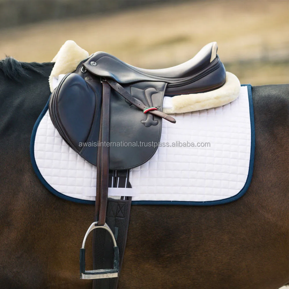 2024 Hot Sale Horse Saddles Sheep skin Bareback Jumping Pad Wholesale Half Show Pads, Equestrian Fur Half Saddle Pads