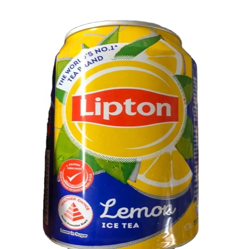 Refreshing Lemon Ice Tea in cans