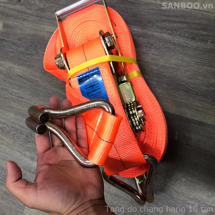 Hot trend Ratchet Tie Down Strap With double Hooks Polyester Tie Down cargo Lashing Belt in Vietnam