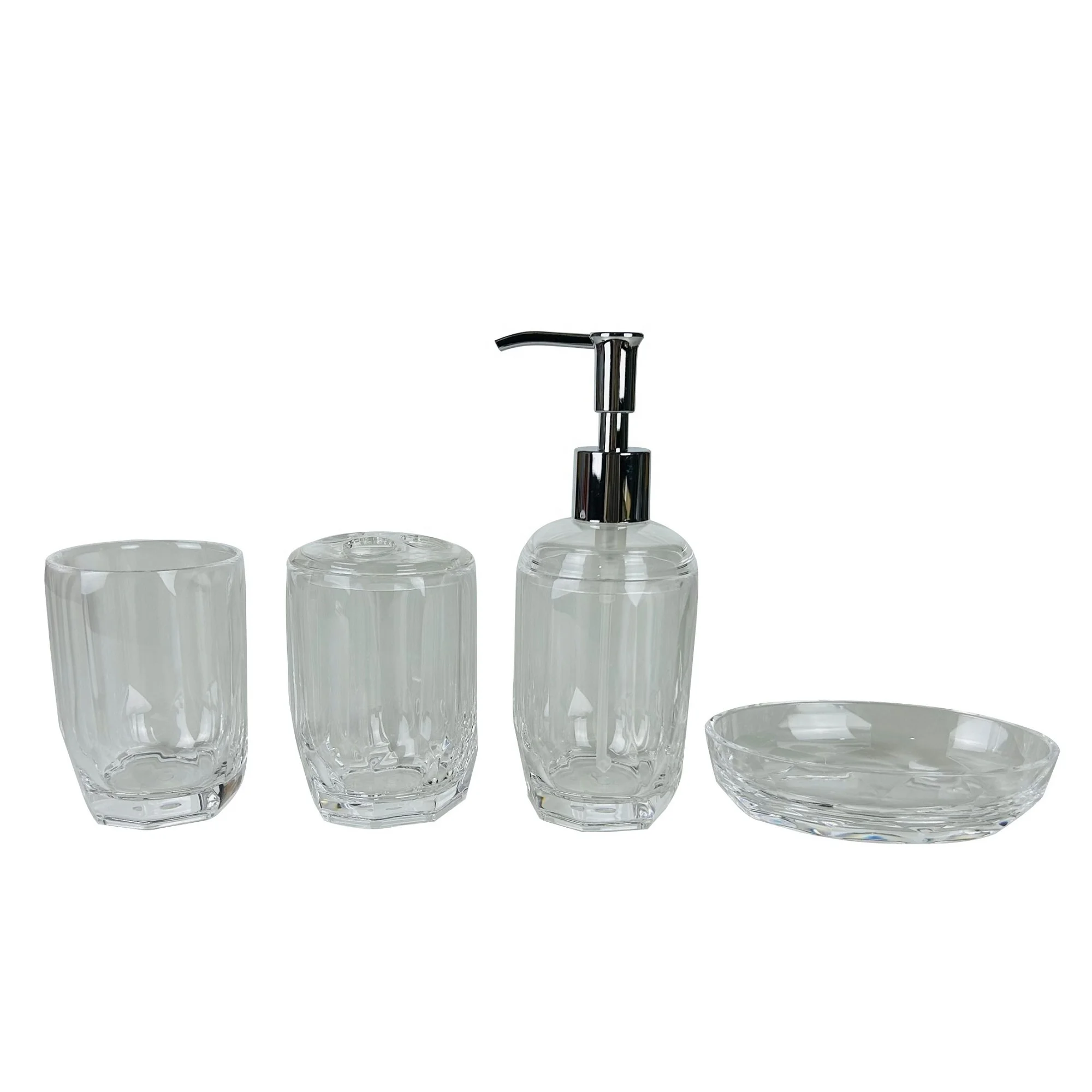 Clear Acrylic Bathroom Accessories Set