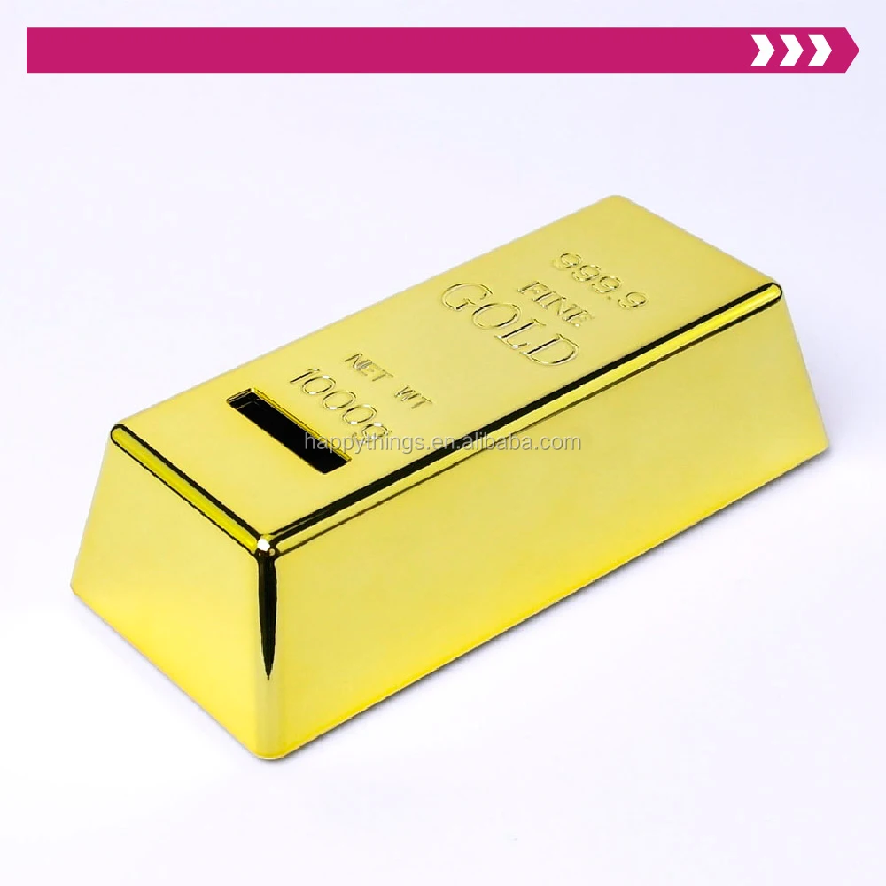 Novelty Low MOQ  Gold Bullion Goldbrick Coin Banker Gold Money Box