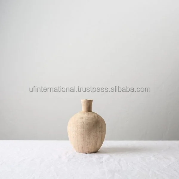 Wooden best quality butter flower vase  low  piece and Acacia Wooden Flower Pot Planter wood home garden use