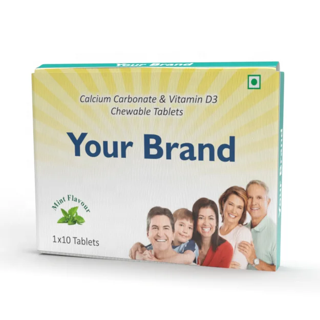 Good Quality Calcium and Vitamin D3 Chewable Tablet with Private Label Healthcare Supplement for Export