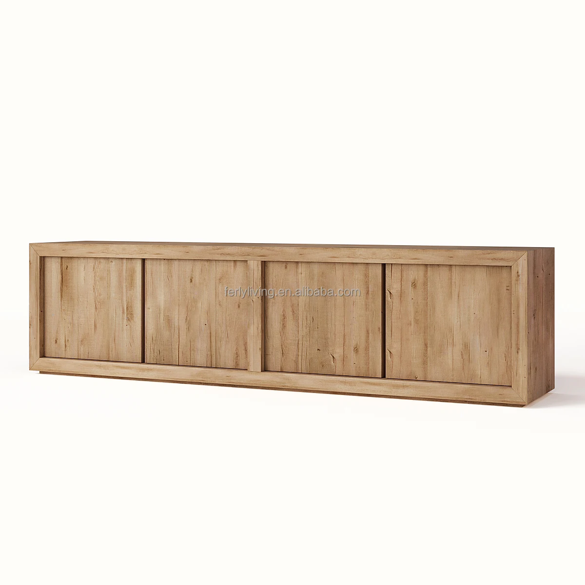 FERLY Modern Living Room Furnitureset Sofa Living Room Furniture All Natural Oak 4-Door Media Console