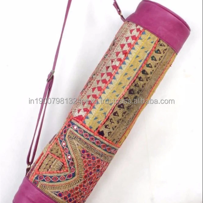 2021 Black Friday Sale Vintage Tribal Yoga mat bag leather banjara textiles boho gypsy Indian Bag