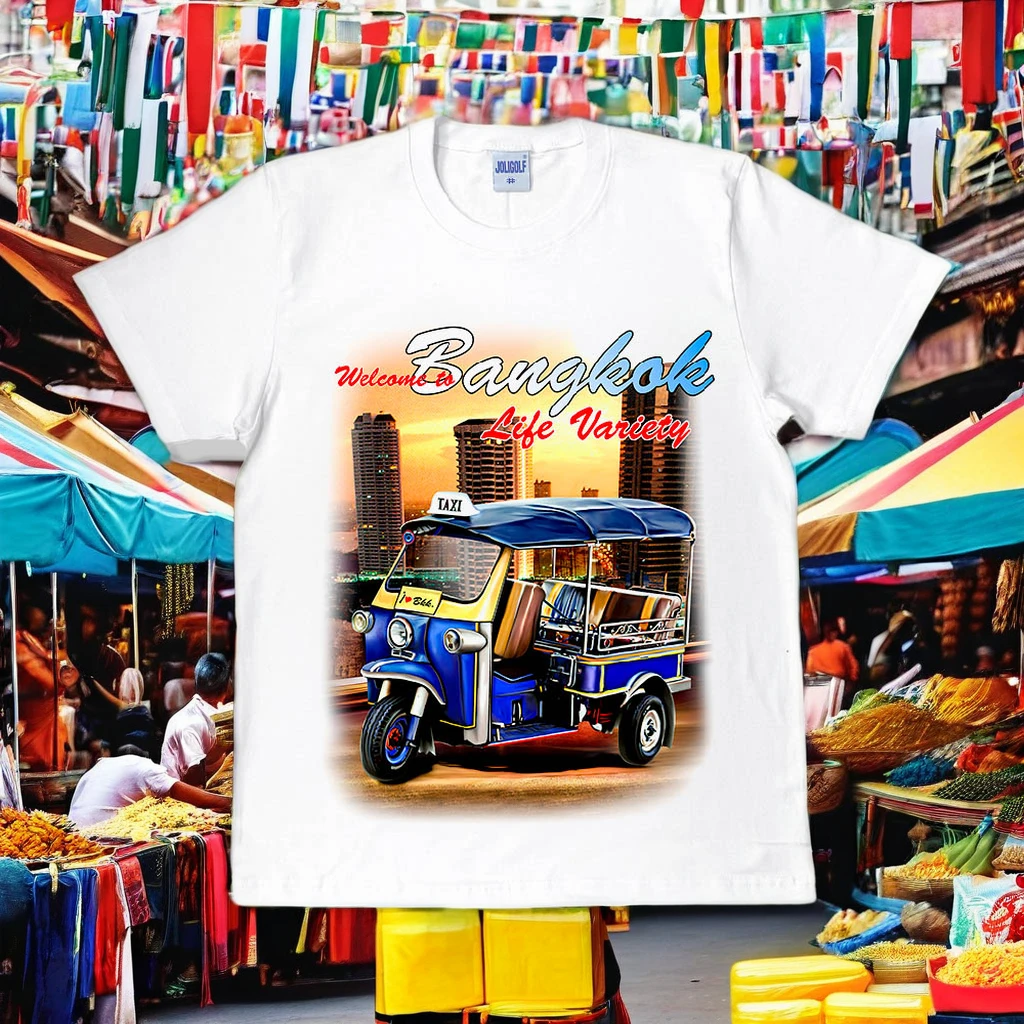 Футболка Bangkok TukTuk L Size Оригинальная футболка из 100% хлопка премиум качества повседневная одежда для женщин и мужчин оригинальный дизайн шелковая трафаретная печать