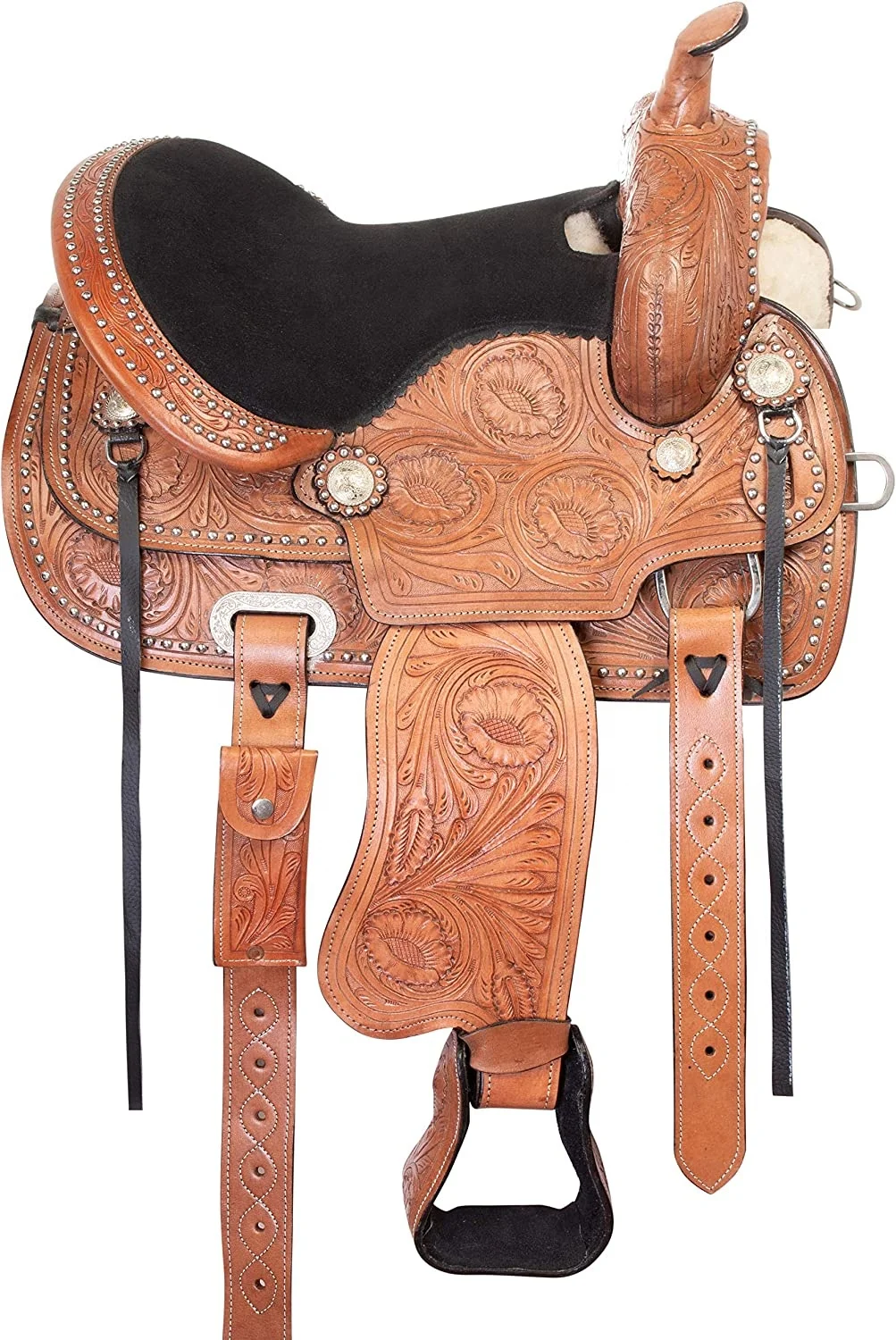 Premium Quality Western leather Horse Saddle With Matching Horse Tack Set Genuine Leather Barrel Saddle English Racing Saddle