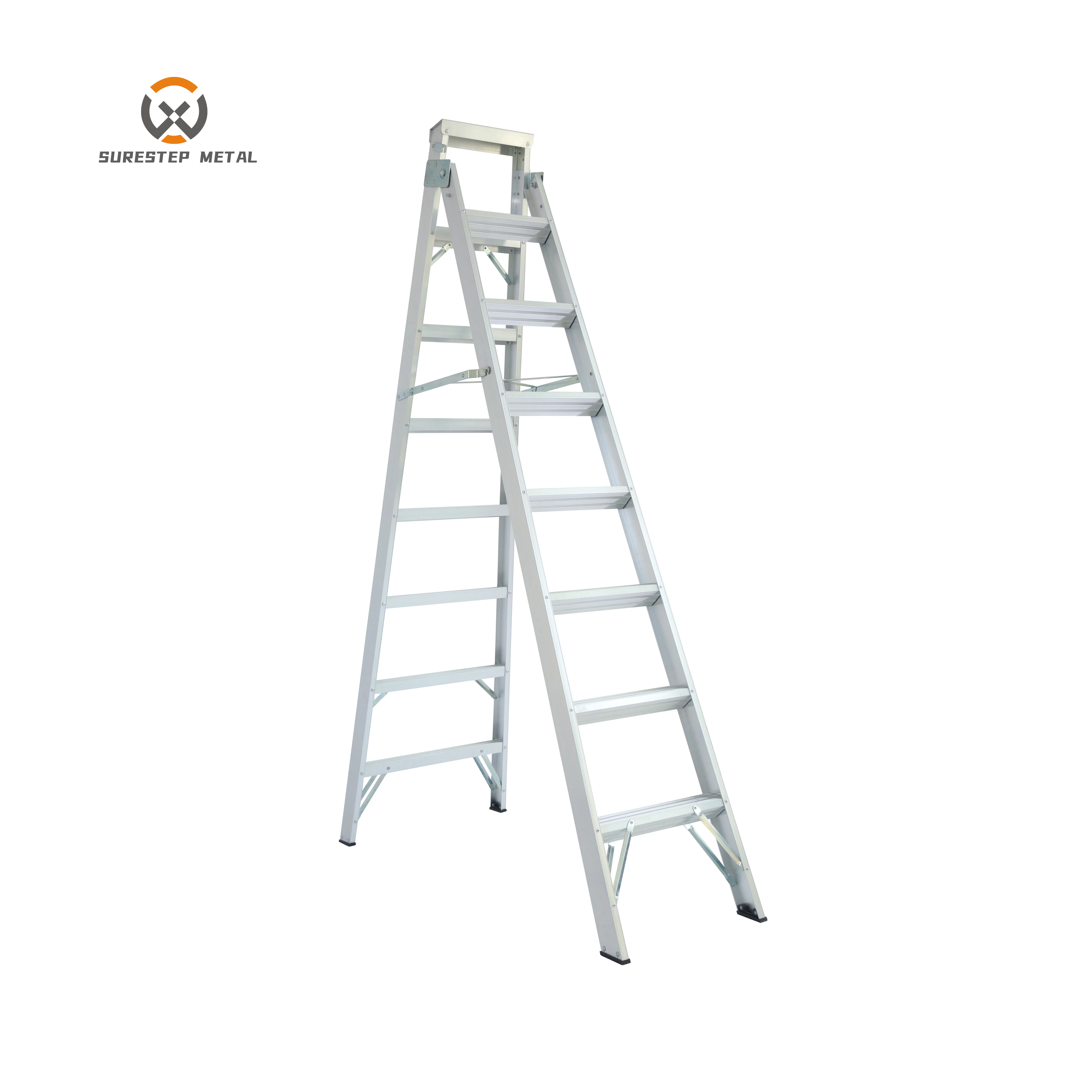 Folding Aluminum Ladders Double Side 6 7 8 Steps Safety And Stability Combination Ladders