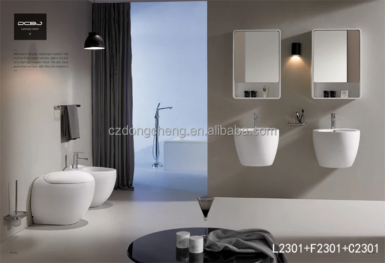 DCBJ G2301G laundry room commode wall hung basin